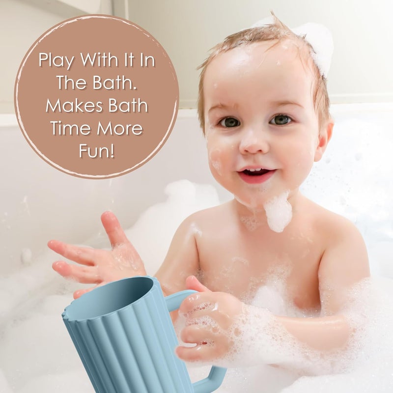 Mintlyfe Baby Bath Rinse Cup, Silicone Body Washing Rinser Cup with Easy Grip Handle (Ether) - Image 5